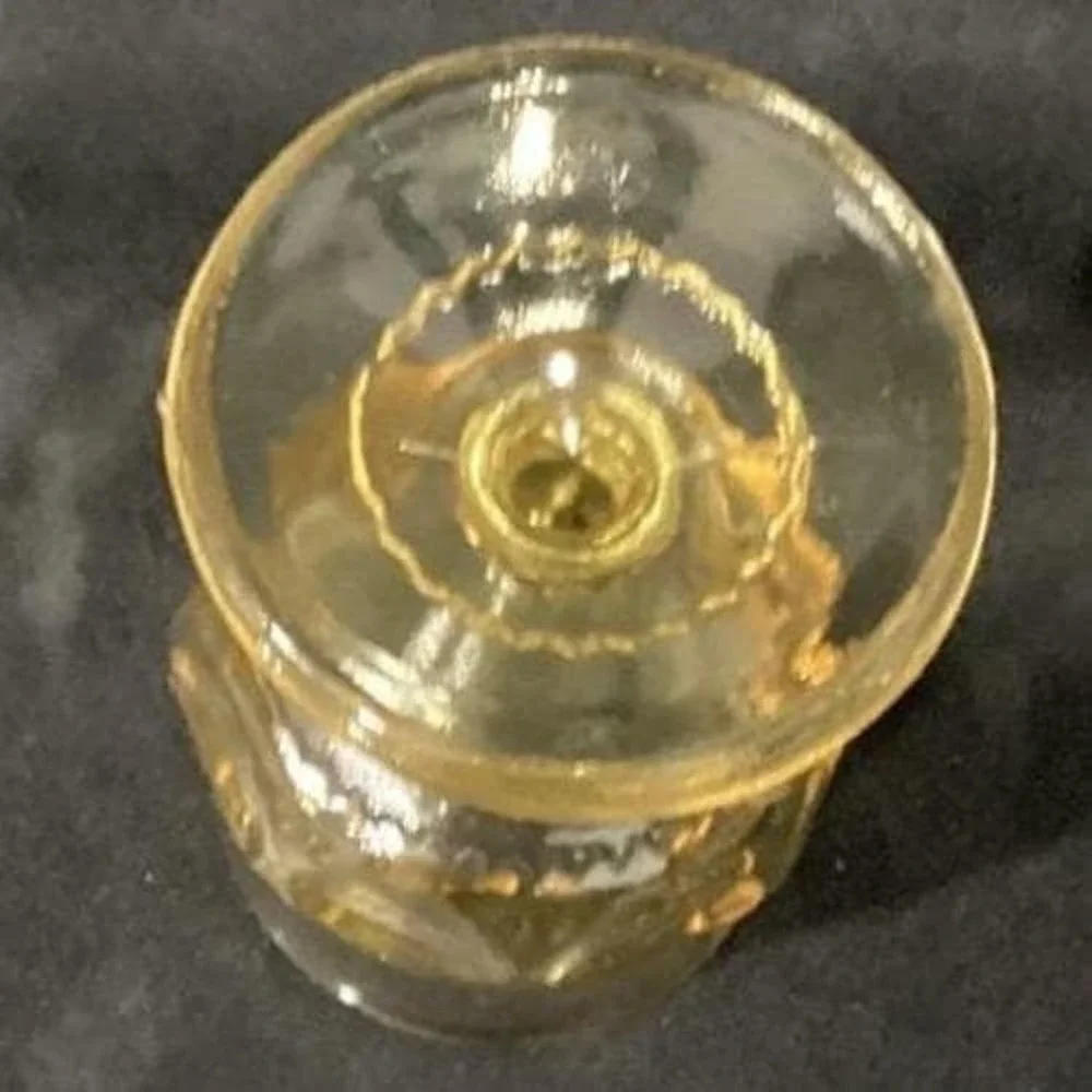 Indiana Glass Kings Crown Thumbprint Goblets, Set of 4, Vintage Yellow Stemware